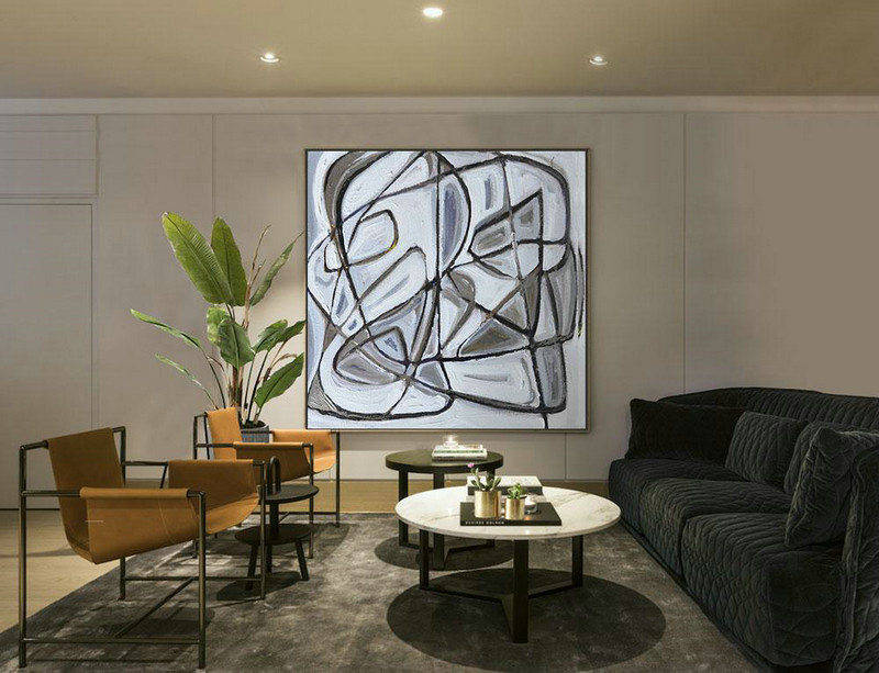 Large Abstract Art,Oversized Palette Knife Painting Contemporary Art On Canvas,Hand Paint Large Clean Modern Art,Gold,Black,White,Yellow.etc